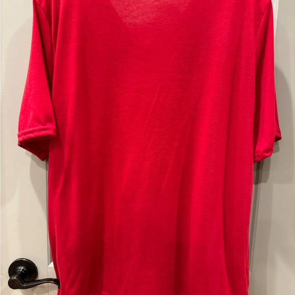 Faith Over Fear V-Neck Tee Red Size 3XL - Picture 2 of 2